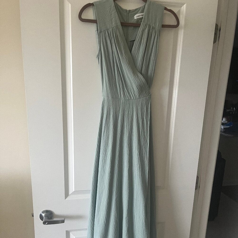 Calvin Klein Sleeveless Wrap Maxi Dress
